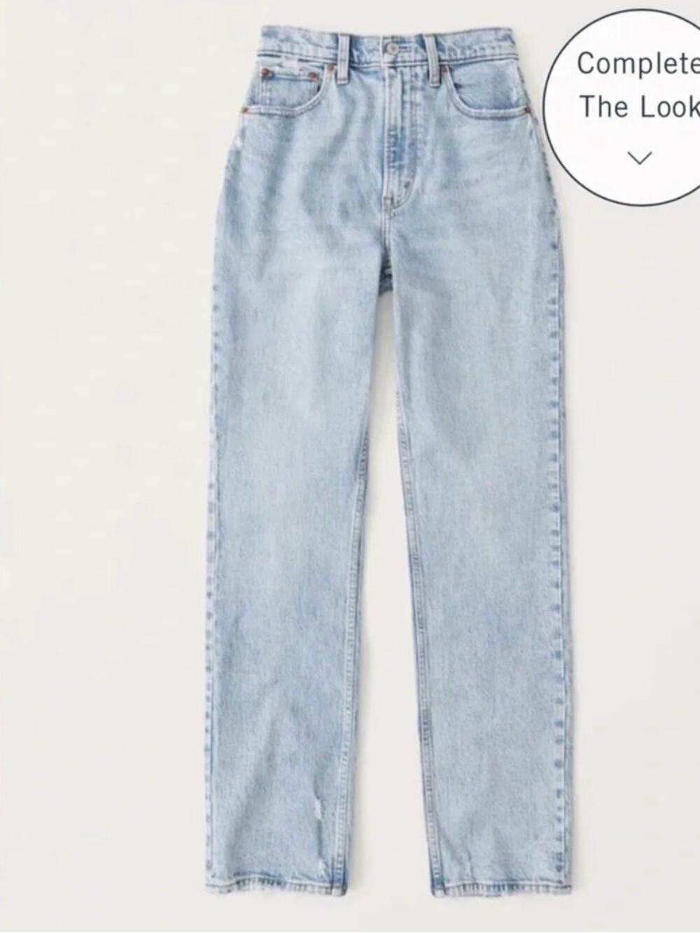 Abercrombie 90s relaxed Jean High-Rise Straight Jeans - Light Blue size 27 - Picture 1 of 2